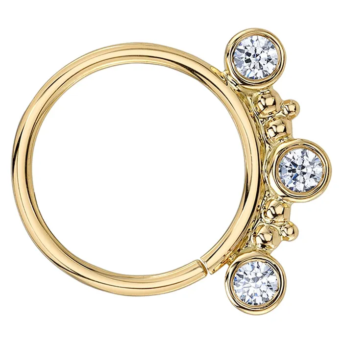 Body Vision BVLA Eden 3 Nostril Seam Ring in Gold with DIAMONDS Rings