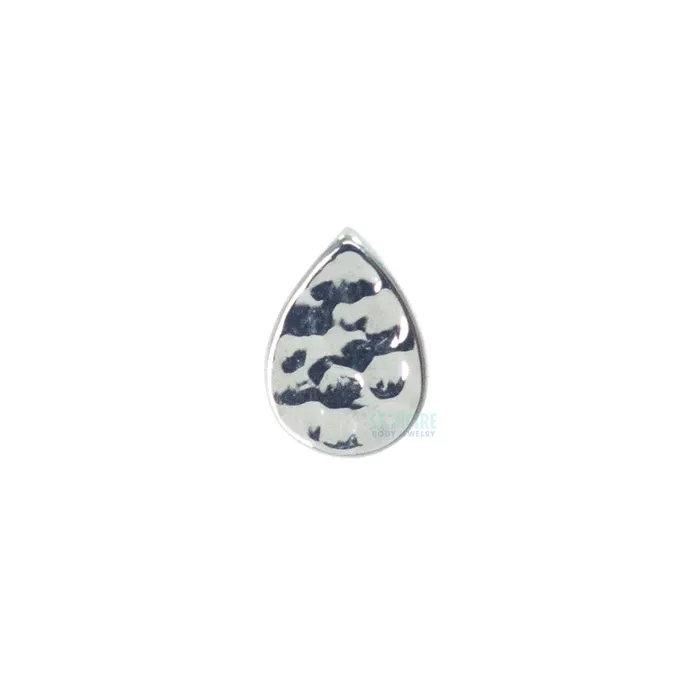 Body Vision BVLA Flat Teardrop HAMMERED FINISH Threaded End in Gold Earrings