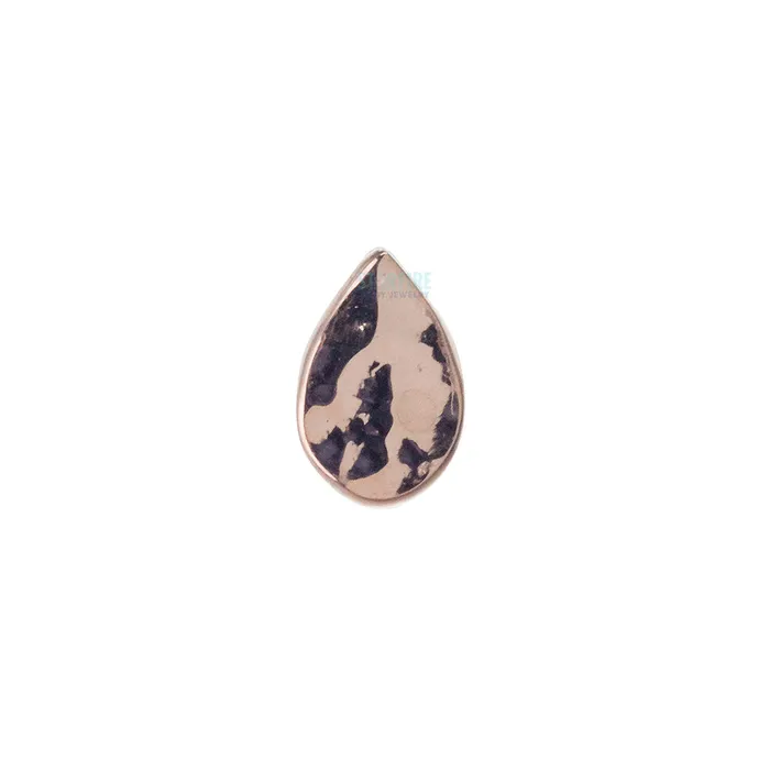 Body Vision BVLA Flat Teardrop HAMMERED FINISH Threaded End in Gold Earrings