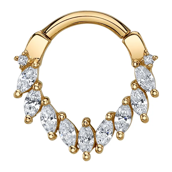 Body Vision BVLA Maeve Hinge Ring in Gold with White CZs Rings