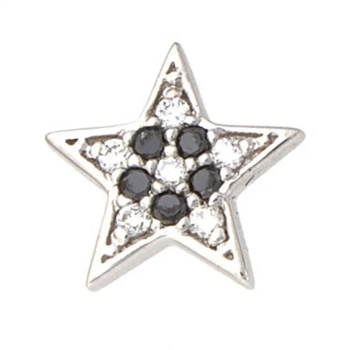 Body Vision BVLA Necklaces Micro Pave Star Threaded End in Gold with White Diamond Black Diamonds Body Vision BVLA Necklaces Micro Pave Star Threaded End in Gold with White Diamond Black Diamonds