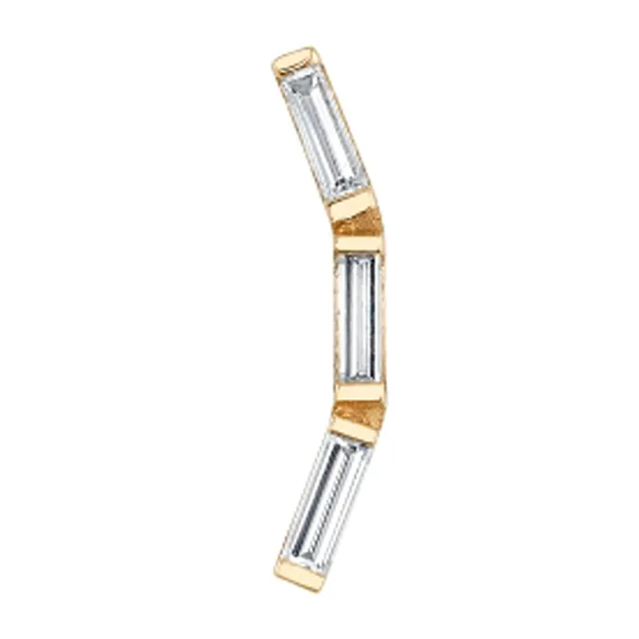 Body Vision BVLA Necklaces Trix 3 Threaded End in Gold with White CZs