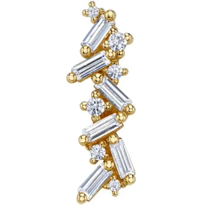 Body Vision BVLA Necklaces Valus Threaded End in Gold with White CZs