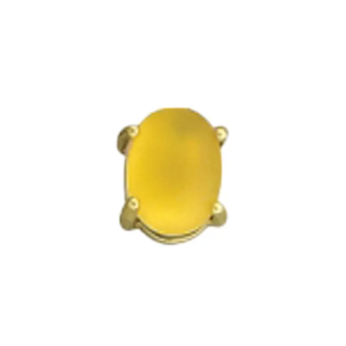 Body Vision BVLA Oval Cabochon Prong Threaded End in Gold with Sandblasted Citrine Earrings Body Vision BVLA Oval Cabochon Prong Threaded End in Gold with Sandblasted Citrine Earrings