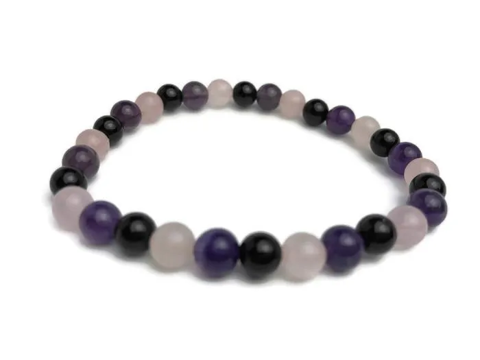 Bracelets Baltic Essentials Baltic Essentials Adult 75 inch Bracelet Rainbow Pink Rose Quartz Lapis Lazuli