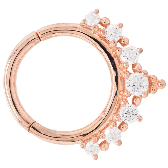 Buddha Jewelry Organics Rings Lala Hinge Ring Clicker in Gold with CZs