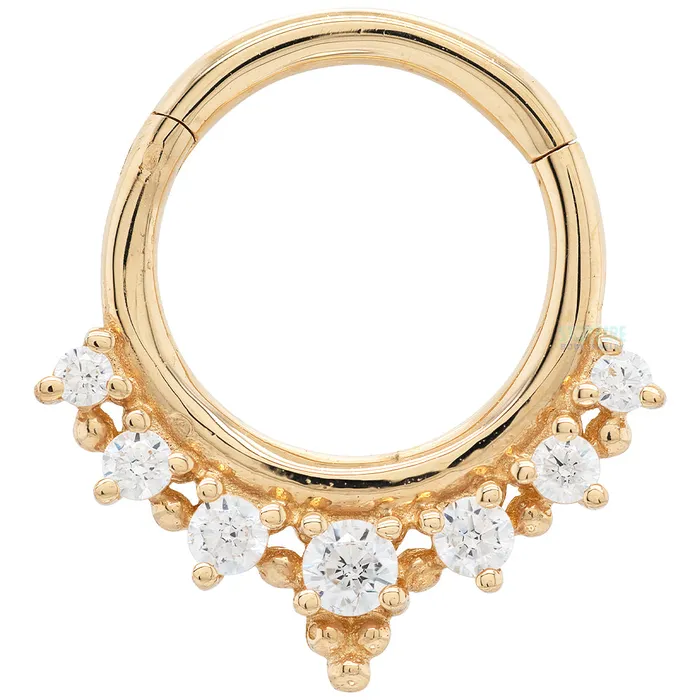 Buddha Jewelry Organics Rings Lala Hinge Ring Clicker in Gold with CZs