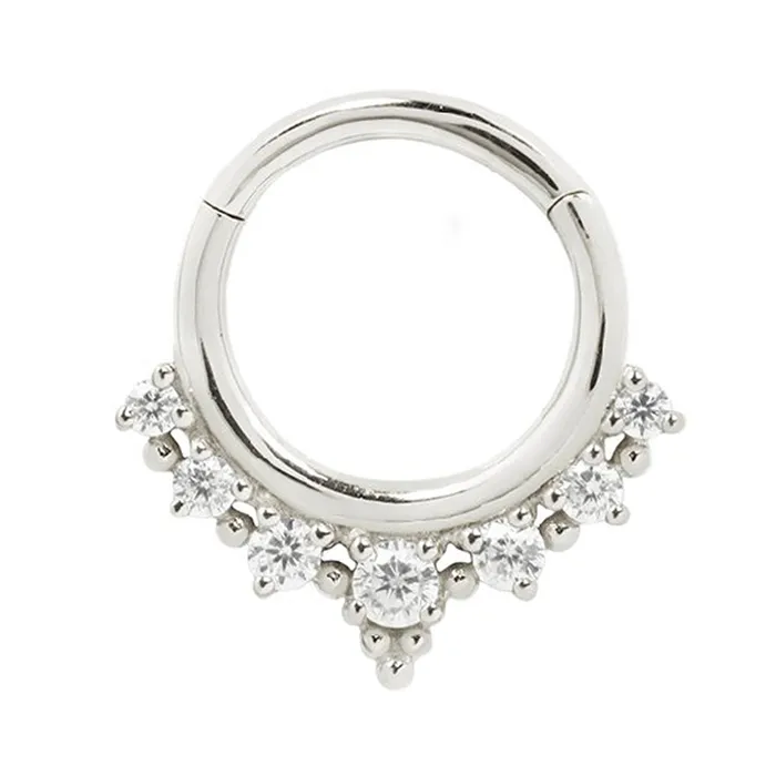 Buddha Jewelry Organics Rings Lala Hinge Ring Clicker in Gold with CZs