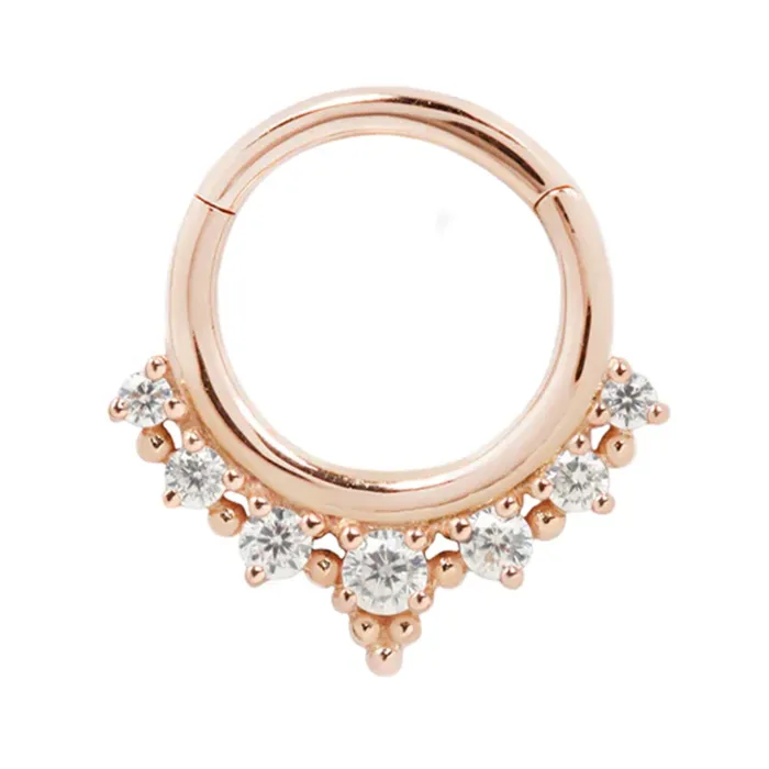 Buddha Jewelry Organics Rings Lala Hinge Ring Clicker in Gold with CZs