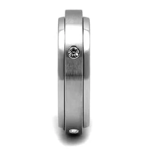 CJE2933 Wholesale Mens Stainless Steel Clear AAA Grade CZ Band Green Rings CJE2933 Wholesale Mens Stainless Steel Clear AAA Grade CZ Band Green Rings