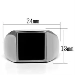 CJG1007 Wholesale Square Black Epoxy High Polished Stainless Steel Mens Fashion Ring Green Rings CJG1007 Wholesale Square Black Epoxy High Polished Stainless Steel Mens Fashion Ring Green Rings