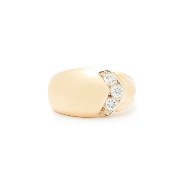 Diamond Dome And 14k Gold Ring Vintage Rings