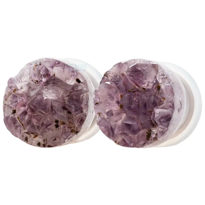 Druzy Rough Amethyst Single Flared Plugs Oracle Body Jewelry Necklaces