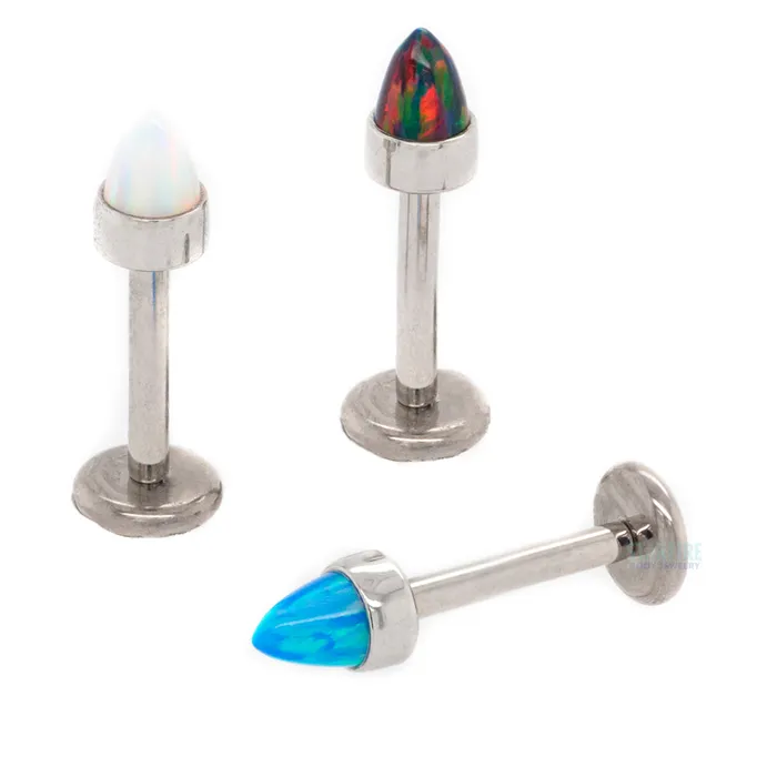 Earrings Anatometal BezelSet Opal Bullet on Flatback