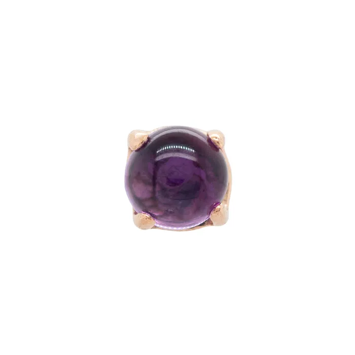 Earrings Anatometal threadless Ziana ProngSet Natural Stone Cabochon End in Rose Gold