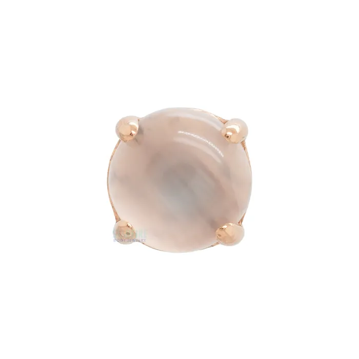 Earrings Anatometal threadless Ziana ProngSet Natural Stone Cabochon End in Rose Gold