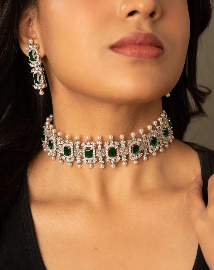Earrings Attrangi Tatiana Luxora Choker Set Earrings Attrangi Tatiana Luxora Choker Set