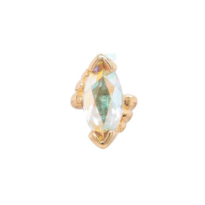Earrings Body Vision BVLA Beaded Marquise Threaded End in Gold with Mercury Mist Topaz