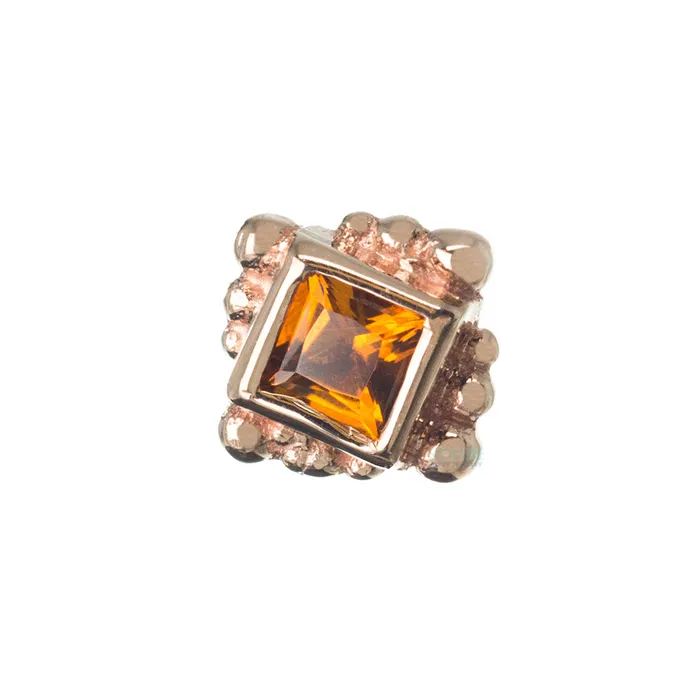 Earrings Body Vision BVLA Beaded Princess Threaded End in Gold with Citrine