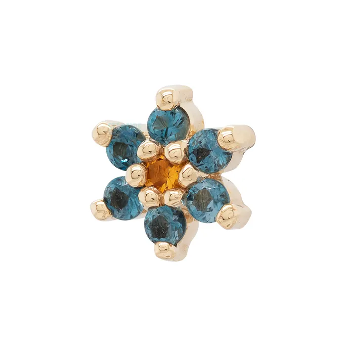 Earrings Body Vision BVLA Flower 2 Threaded End in Gold with London Blue Topaz Citrine Earrings Body Vision BVLA Flower 2 Threaded End in Gold with London Blue Topaz Citrine