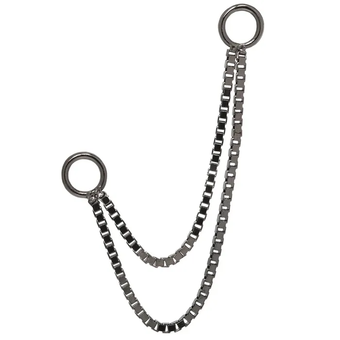 Earrings Buddha Jewelry Organics Double Box Chain Attachment in Black Rhodium Gold Earrings Buddha Jewelry Organics Double Box Chain Attachment in Black Rhodium Gold