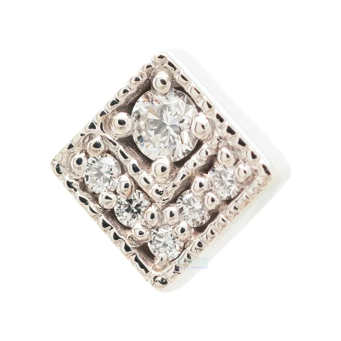 Earrings Endymion Square Threaded End in Gold with Diamonds Body Vision BVLA Earrings Endymion Square Threaded End in Gold with Diamonds Body Vision BVLA