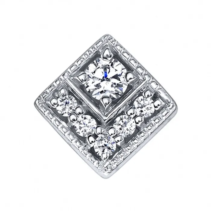 Earrings Endymion Square Threaded End in Gold with Diamonds Body Vision BVLA