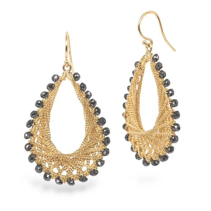 Earrings Gray Diamond Woven Earrings Amali Jewelry