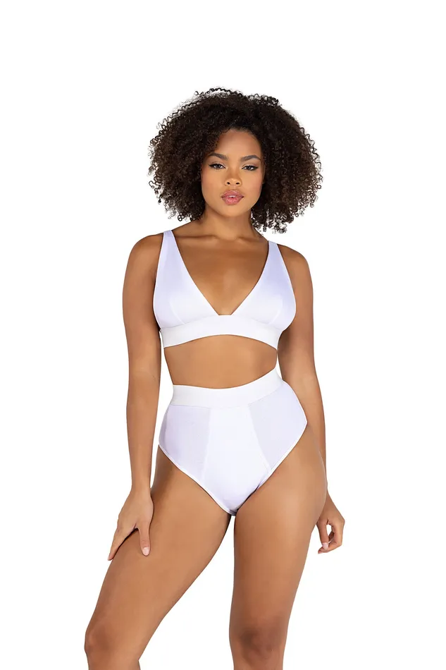 Earrings LI502 2PC Fitted Rib HighWaisted Bra Set Roma Confidential