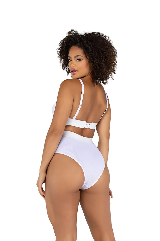 Earrings LI502 2PC Fitted Rib HighWaisted Bra Set Roma Confidential Earrings LI502 2PC Fitted Rib HighWaisted Bra Set Roma Confidential