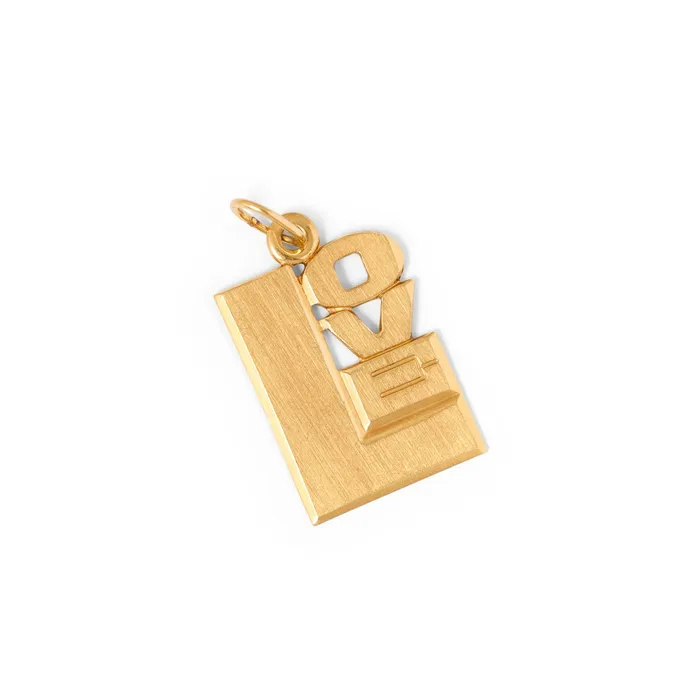 Earrings LOVE 14k Gold Charm Vintage