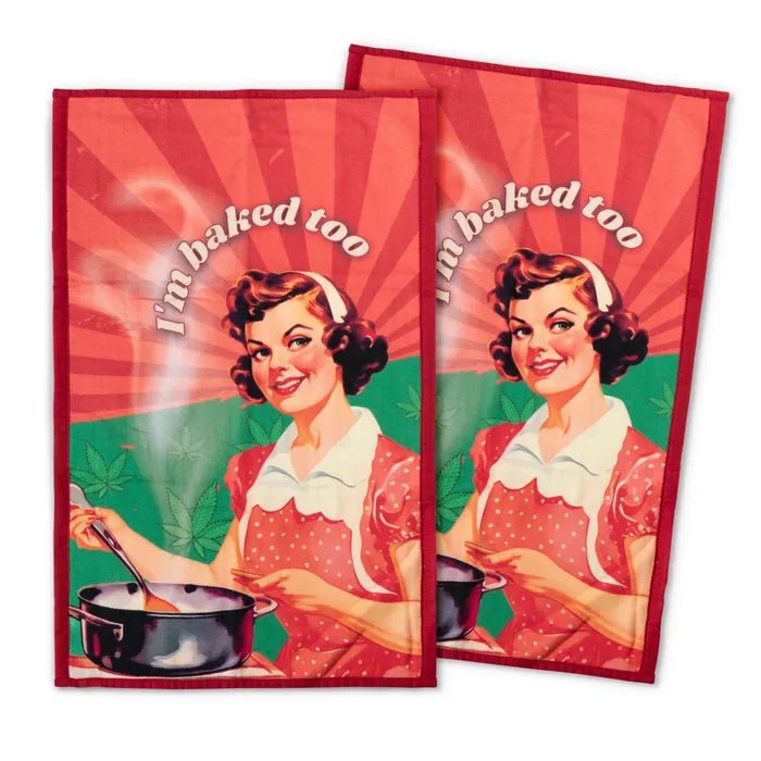 Earrings Oven Mitts Co Im Baked Too Kitchen Towel Set