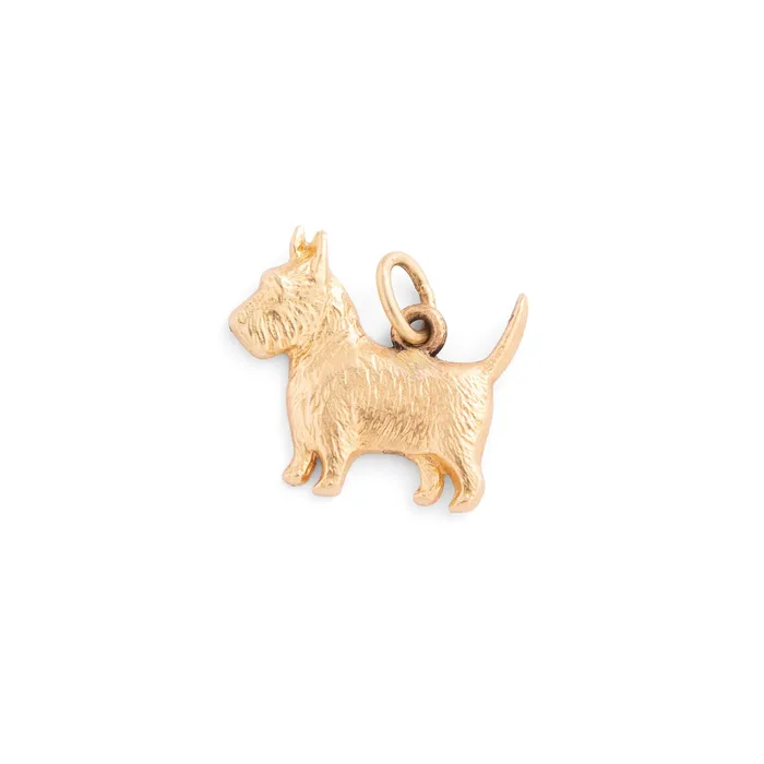 Earrings Scottie Terrier 14k Gold Charm Vintage