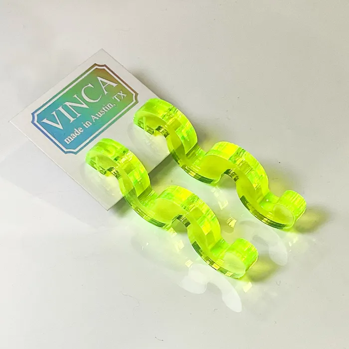 Earrings Squiggle Earrings Transparent Green VincaUSA