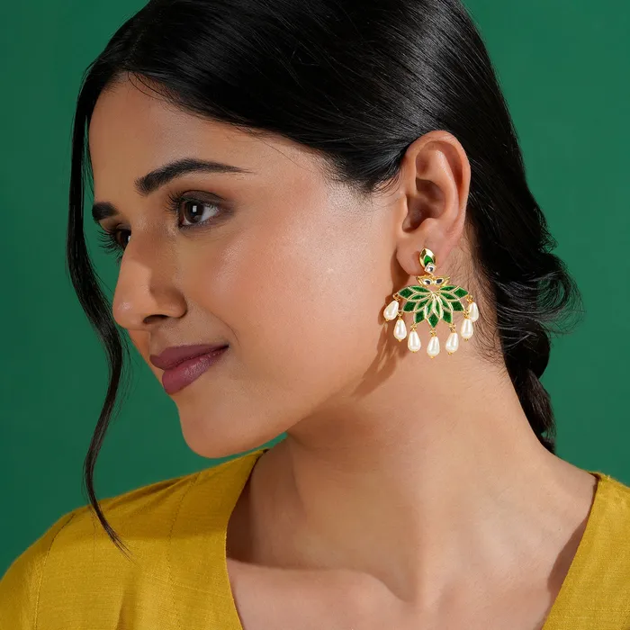 Earrings Teejh Baby Doll Green Truck Art Earrings