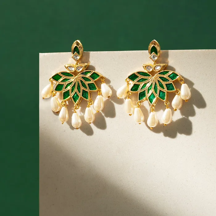 Earrings Teejh Baby Doll Green Truck Art Earrings