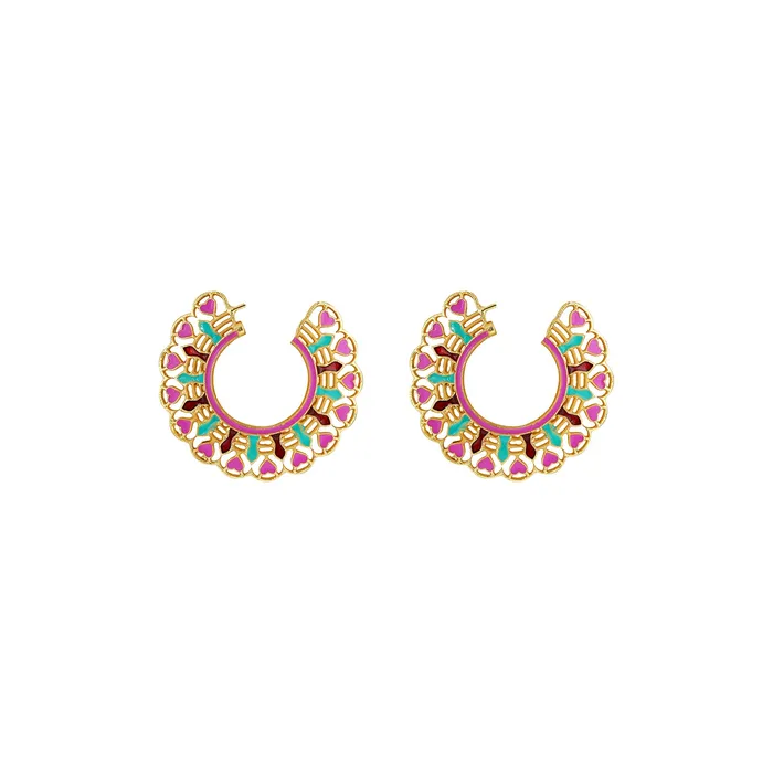 Earrings Teejh Teejh Aamani Pink Earrings Earrings Teejh Teejh Aamani Pink Earrings