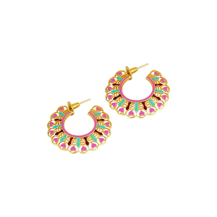 Earrings Teejh Teejh Aamani Pink Earrings Earrings Teejh Teejh Aamani Pink Earrings