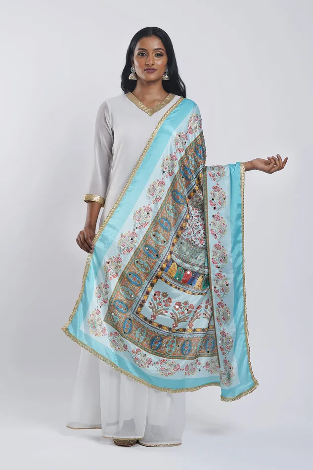 Earrings Teejh Teejh Mahima Embellished Printed Dupatta Earrings Teejh Teejh Mahima Embellished Printed Dupatta