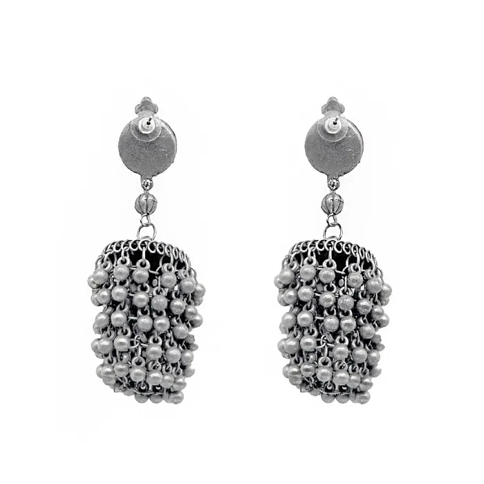 Earrings Teejh Teejh Saira Silver Oxidised Earrings