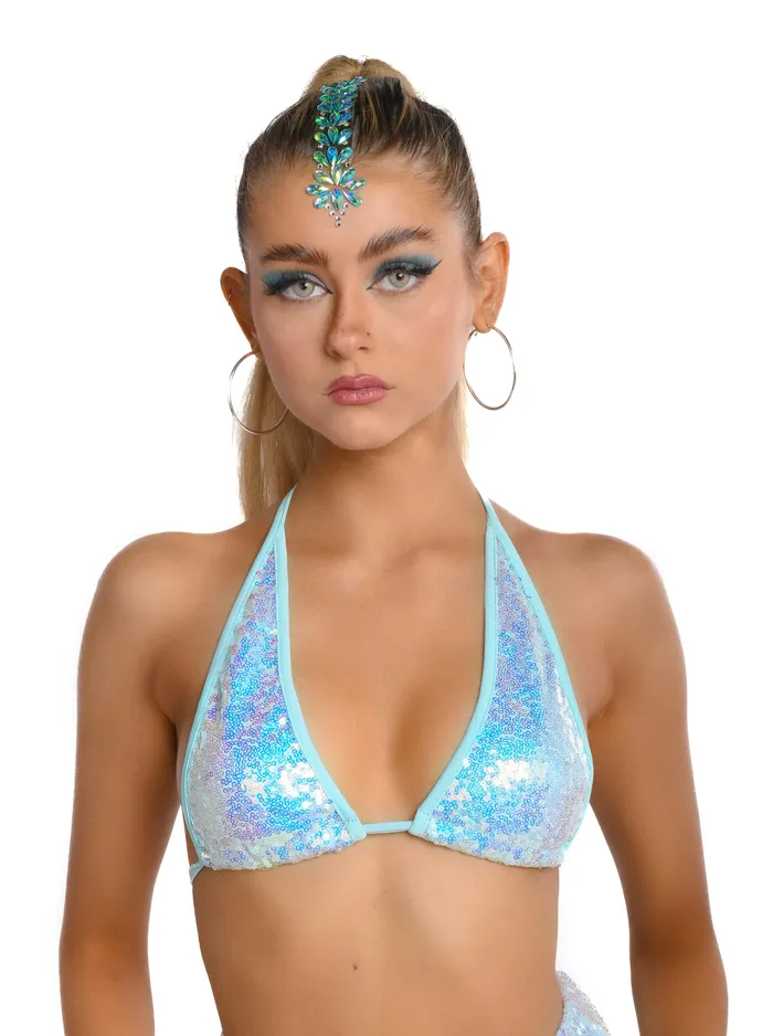 Earrings THE LUMI SHOP Aqua Goddess Sequin Top