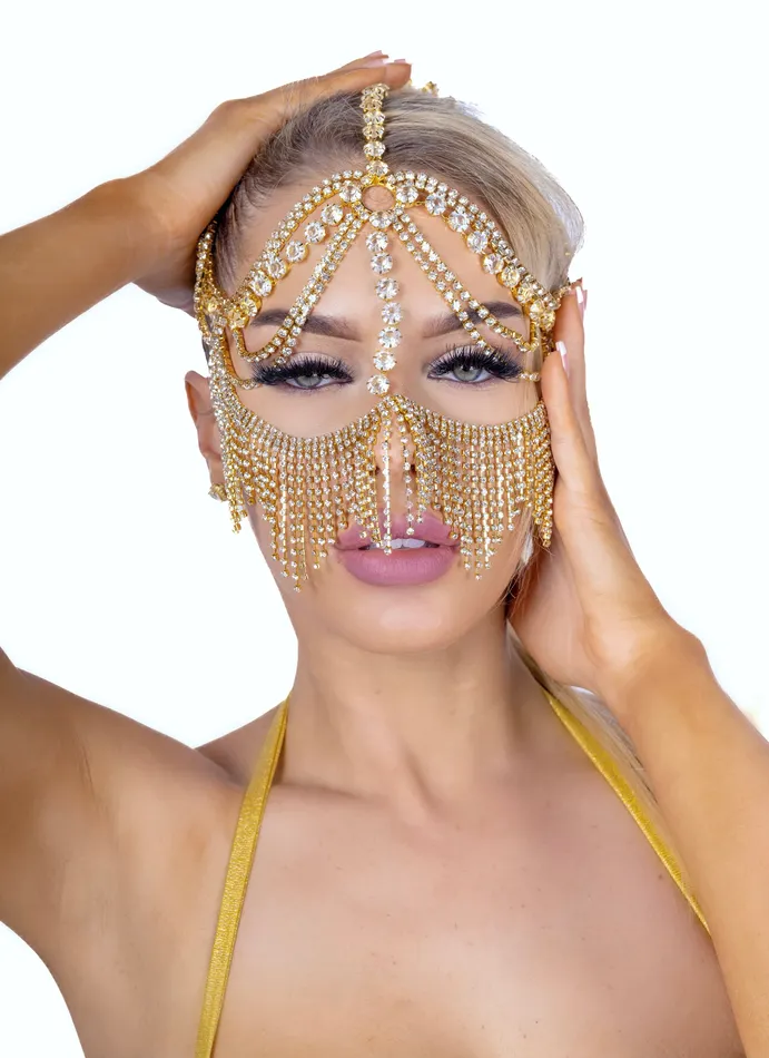Earrings THE LUMI SHOP Gold Empress Rhinestone Head Piece Earrings THE LUMI SHOP Gold Empress Rhinestone Head Piece