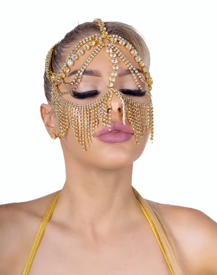 Earrings THE LUMI SHOP Gold Empress Rhinestone Head Piece Earrings THE LUMI SHOP Gold Empress Rhinestone Head Piece