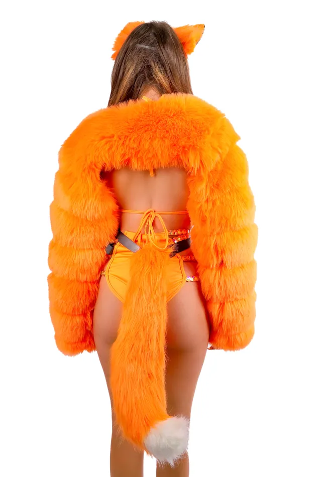 Earrings THE LUMI SHOP Orange Fox Fuzzy Tail
