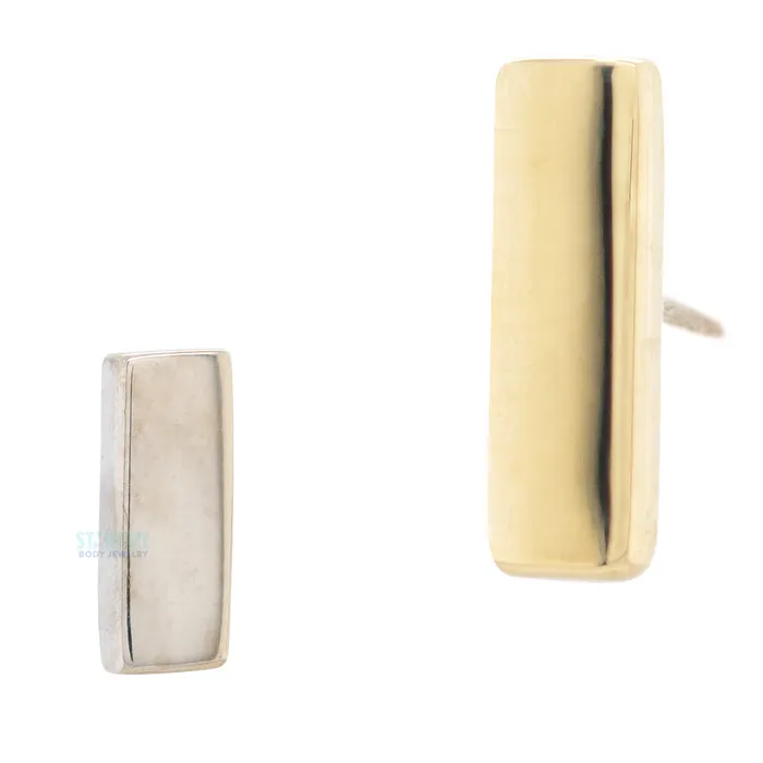 Earrings threadless Flat Rectangle Pin in Gold Body Vision BVLA