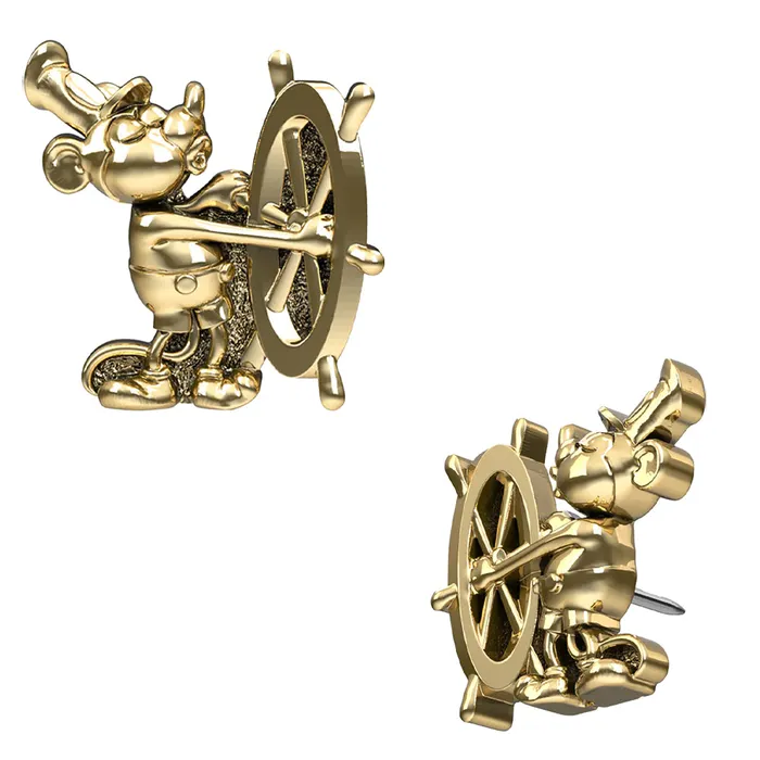Earrings threadless Willy Wheel End in Gold Anatometal