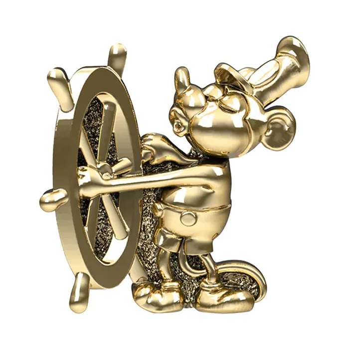 Earrings threadless Willy Wheel End in Gold Anatometal