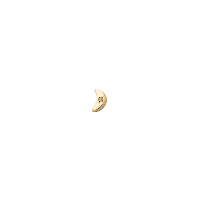 Fox Bond Originals The FB Diamond Crescent Moon Stud Earring Earrings