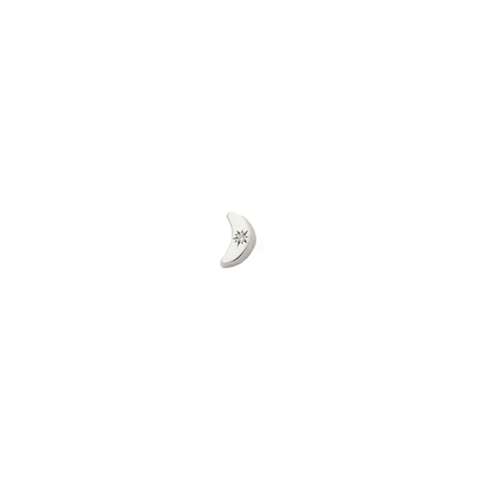 Fox Bond Originals The FB Diamond Crescent Moon Stud Earring Earrings