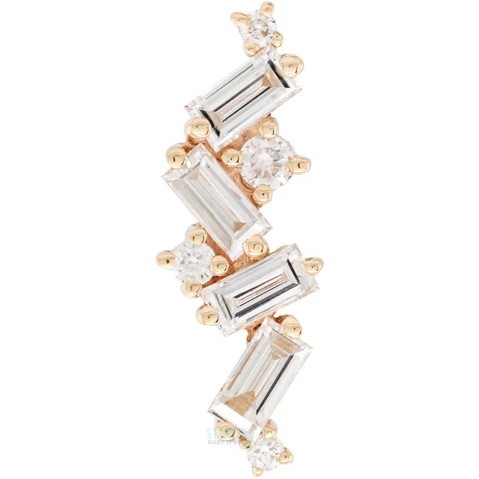 Genesis Threaded End in Gold with Diamonds Body Vision BVLA Earrings